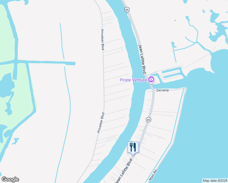 map of restaurants, bars, coffee shops, grocery stores, and more near 4950 Fran Lane in Barataria