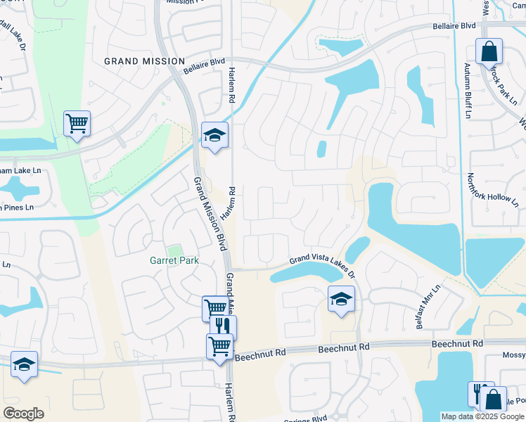 map of restaurants, bars, coffee shops, grocery stores, and more near 7915 Euphonia Glade Lane in Richmond