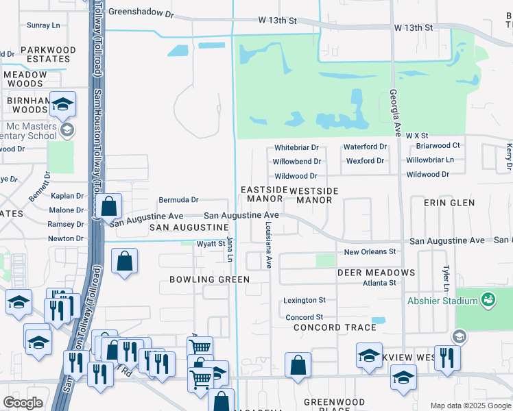 map of restaurants, bars, coffee shops, grocery stores, and more near 4503 San Augustine Avenue in Pasadena