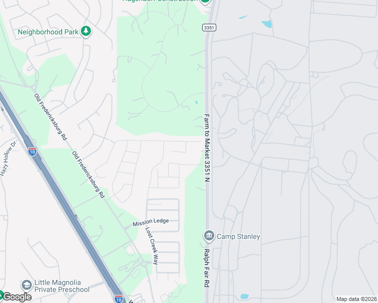 map of restaurants, bars, coffee shops, grocery stores, and more near 26306 Gibraltar in Boerne