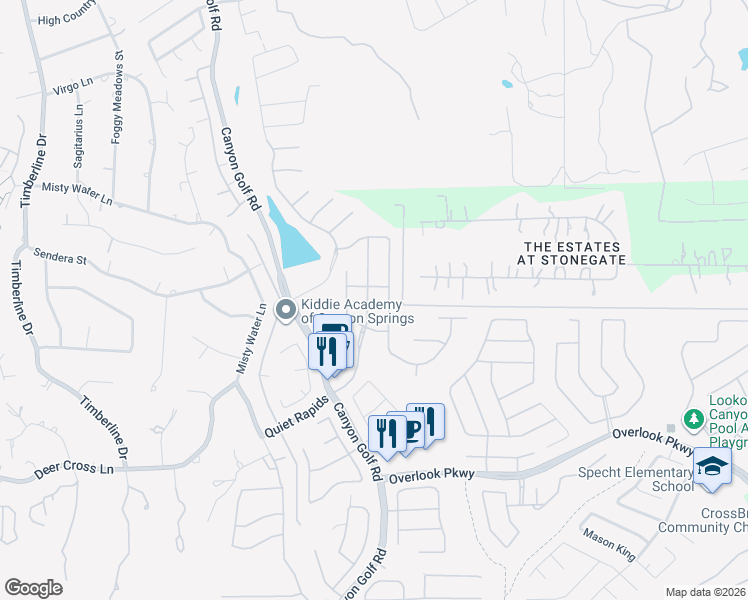 map of restaurants, bars, coffee shops, grocery stores, and more near 26322 Walden Oak in San Antonio