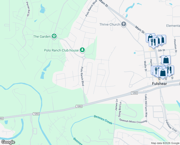 map of restaurants, bars, coffee shops, grocery stores, and more near 31307 Brown Fern Drive in Fulshear