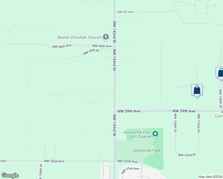 map of restaurants, bars, coffee shops, grocery stores, and more near 14418 Northwest 41st Avenue in Newberry