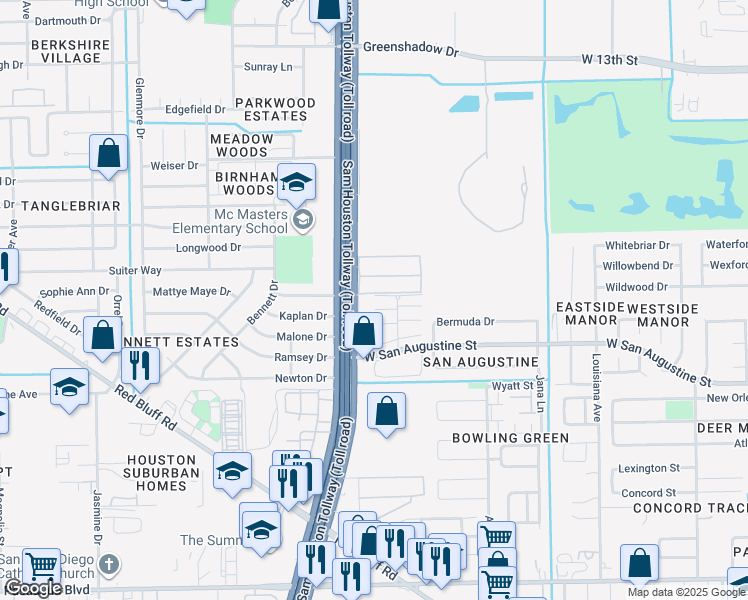 map of restaurants, bars, coffee shops, grocery stores, and more near 1118 Lyric Lane in Pasadena