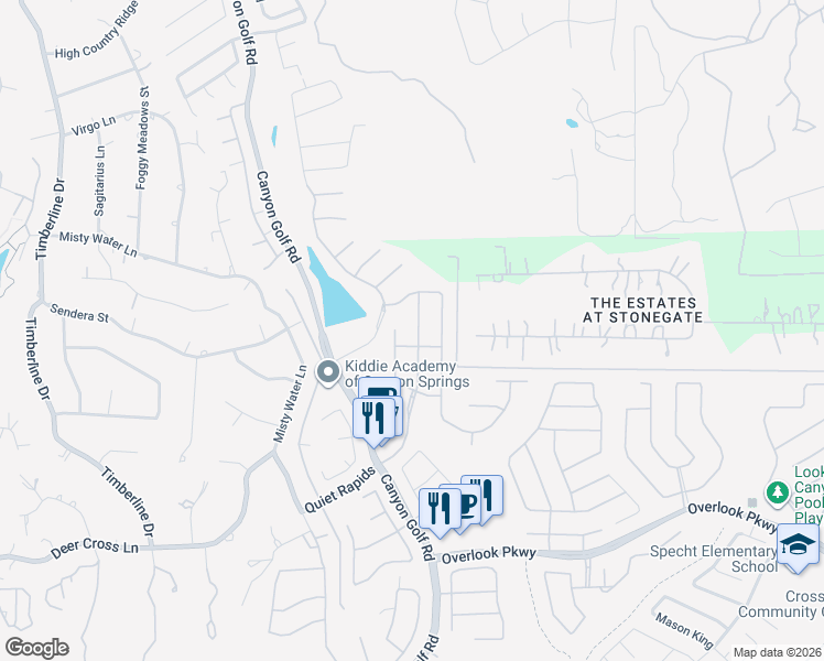 map of restaurants, bars, coffee shops, grocery stores, and more near 26418 Walden Oak in San Antonio