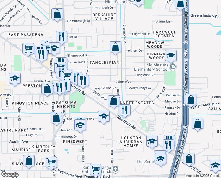 map of restaurants, bars, coffee shops, grocery stores, and more near 1212 Wynd Avenue in Pasadena