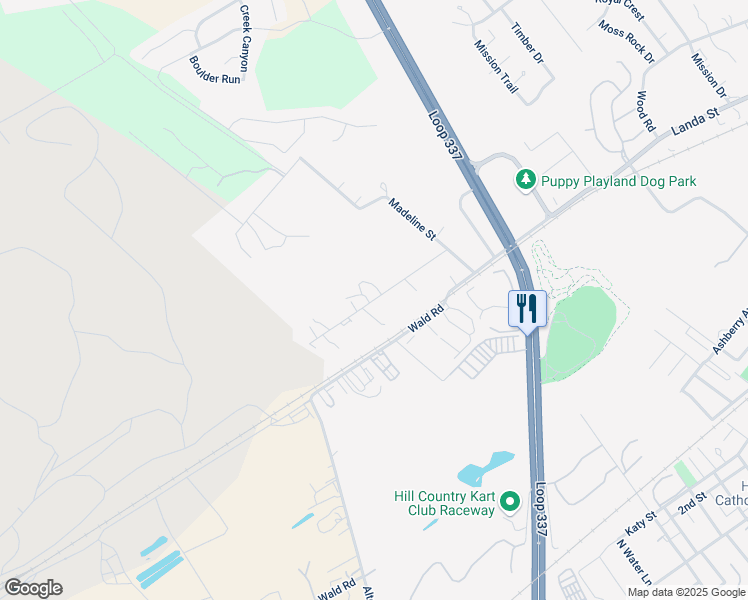 map of restaurants, bars, coffee shops, grocery stores, and more near 1398 Cedar Elm Street in New Braunfels