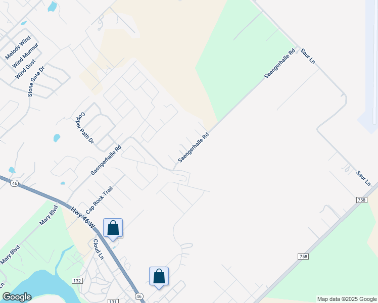 map of restaurants, bars, coffee shops, grocery stores, and more near 732 Saengerhalle Road in New Braunfels