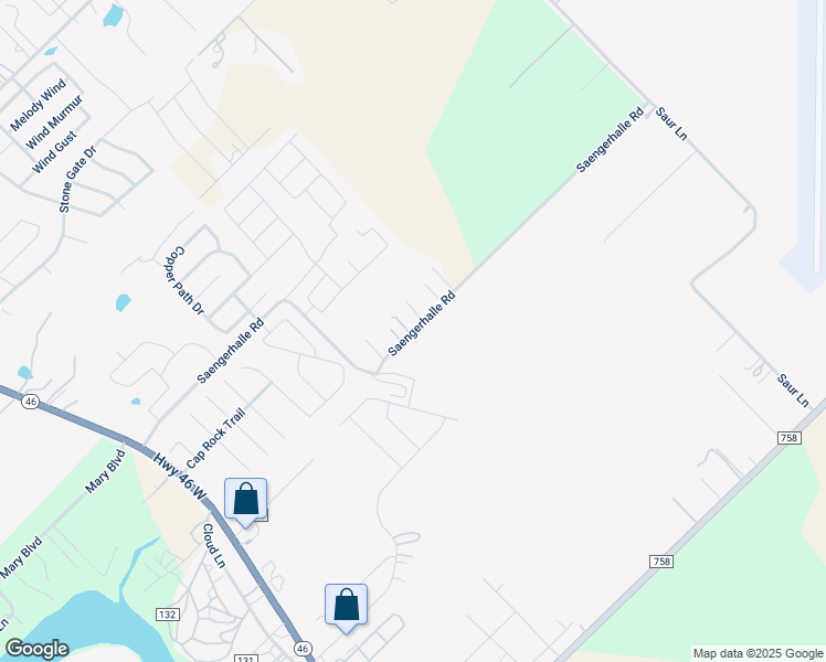 map of restaurants, bars, coffee shops, grocery stores, and more near 730 Saengerhalle Road in New Braunfels