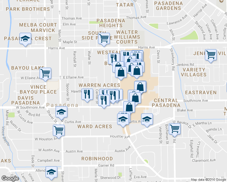 map of restaurants, bars, coffee shops, grocery stores, and more near 42 Ann in Pasadena