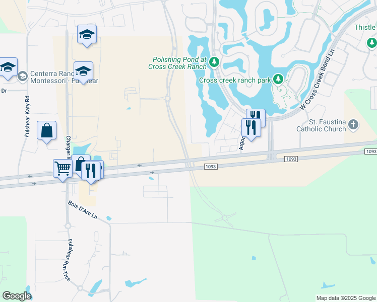 map of restaurants, bars, coffee shops, grocery stores, and more near 29002 Farm to Market Road 1093 in Fulshear