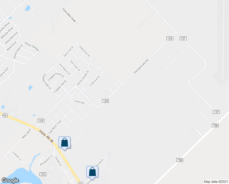 map of restaurants, bars, coffee shops, grocery stores, and more near 434 Saengerhalle Road in New Braunfels
