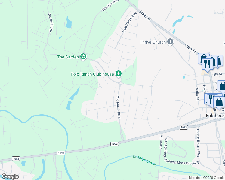 map of restaurants, bars, coffee shops, grocery stores, and more near 8222 Delta Down Drive in Fulshear