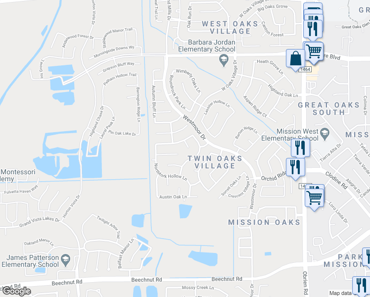 map of restaurants, bars, coffee shops, grocery stores, and more near 7514 Braeberry Court in Richmond