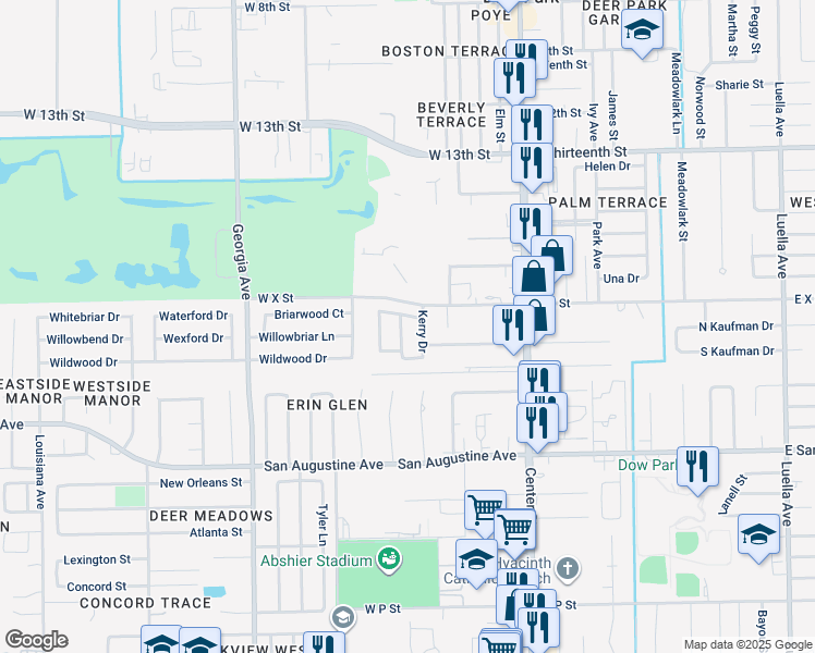 map of restaurants, bars, coffee shops, grocery stores, and more near 1921 Tipperary Drive in Deer Park