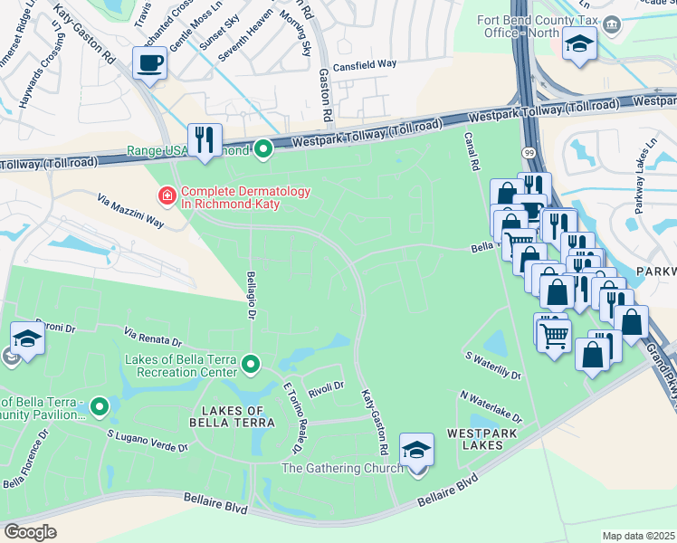 map of restaurants, bars, coffee shops, grocery stores, and more near Ortensia Street in Richmond