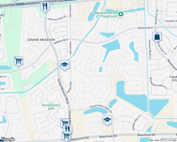 map of restaurants, bars, coffee shops, grocery stores, and more near 7554 Teton Creek Trace in Richmond