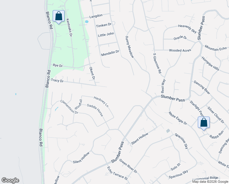 map of restaurants, bars, coffee shops, grocery stores, and more near 1202 Tracy Drive in San Antonio