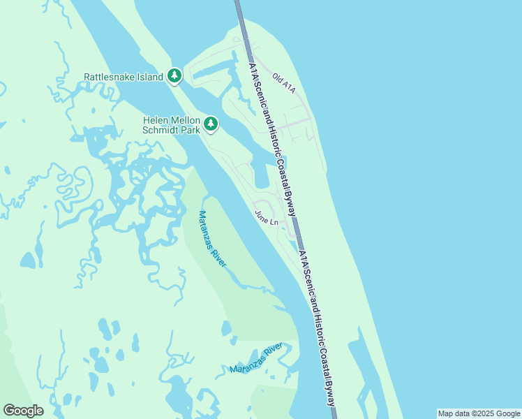 map of restaurants, bars, coffee shops, grocery stores, and more near 9174 June Lane in St. Augustine