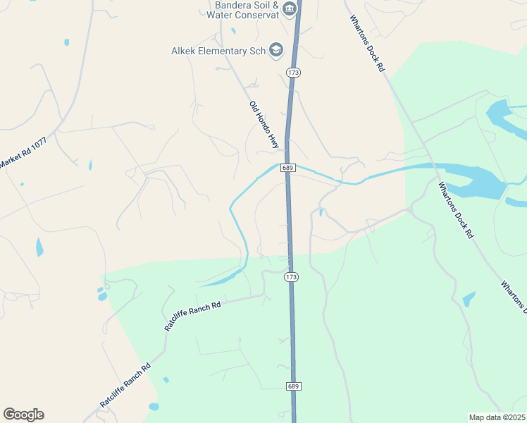 map of restaurants, bars, coffee shops, grocery stores, and more near 325 San Julian Creek Road in Bandera