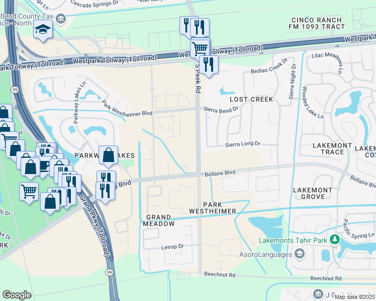 map of restaurants, bars, coffee shops, grocery stores, and more near 6902 South Peek Road in Richmond