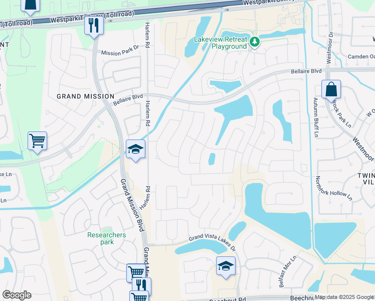 map of restaurants, bars, coffee shops, grocery stores, and more near 7526 Teton Creek Trace in Richmond