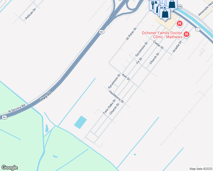 map of restaurants, bars, coffee shops, grocery stores, and more near 418-424 Sycamore St in Raceland