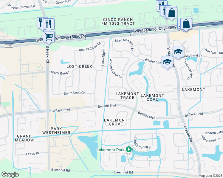 map of restaurants, bars, coffee shops, grocery stores, and more near 21231 Autumn Crest Lane in Richmond