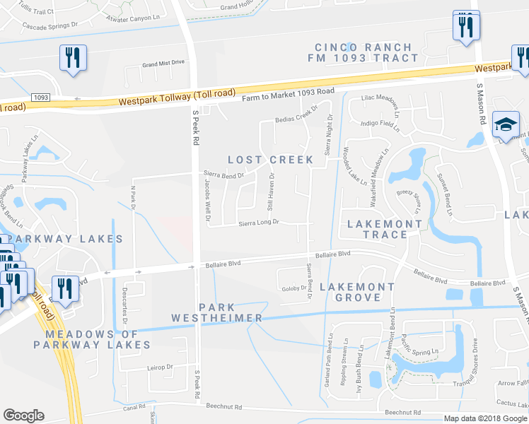 map of restaurants, bars, coffee shops, grocery stores, and more near 7422 Still Haven Drive in Richmond