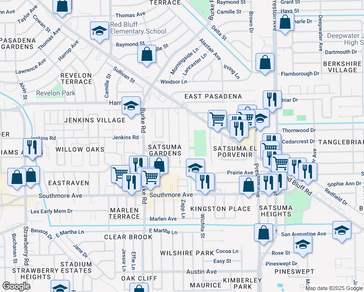 map of restaurants, bars, coffee shops, grocery stores, and more near 1009 Joseph St in Pasadena