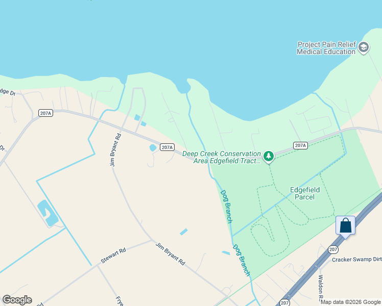 map of restaurants, bars, coffee shops, grocery stores, and more near 103 Orange Tree Road in East Palatka