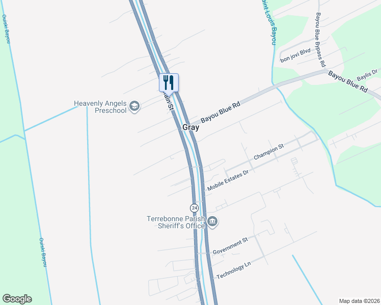 map of restaurants, bars, coffee shops, grocery stores, and more near 3252 West Park Avenue in Gray