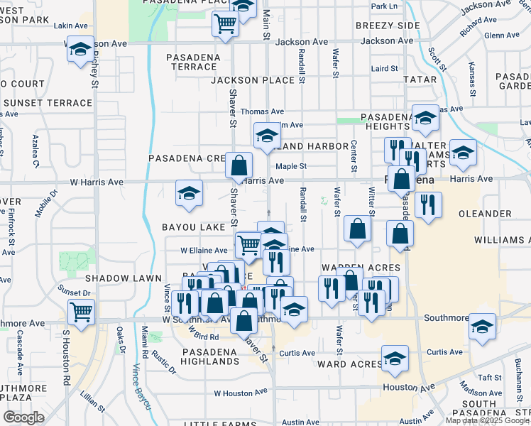 map of restaurants, bars, coffee shops, grocery stores, and more near 910 Main Street in Pasadena