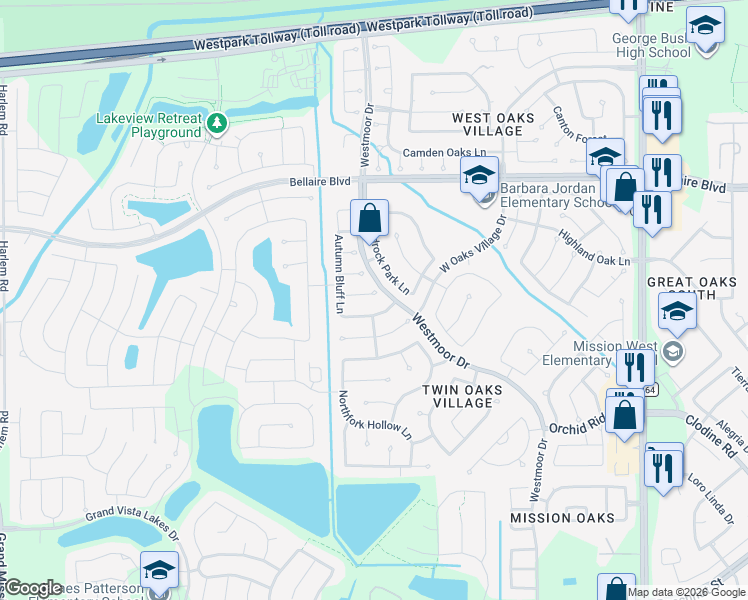 map of restaurants, bars, coffee shops, grocery stores, and more near 18111 Flower Grove Court in Richmond