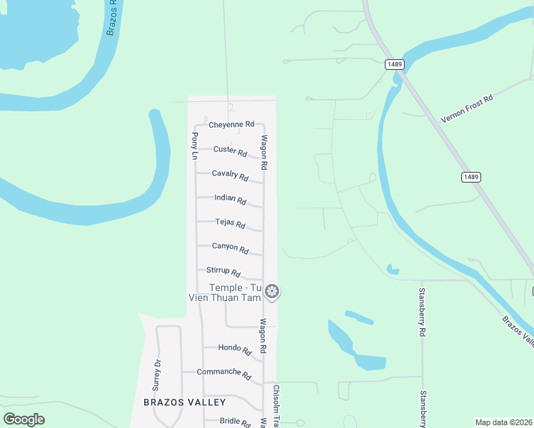 map of restaurants, bars, coffee shops, grocery stores, and more near 1406 Wagon Road in Wallis