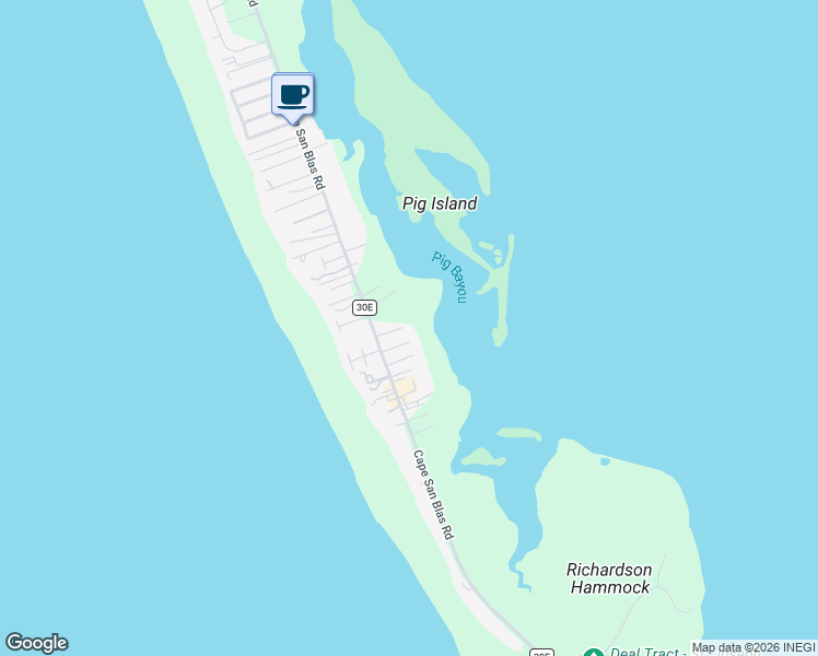 map of restaurants, bars, coffee shops, grocery stores, and more near 4424 Cape San Blas Road in Port Saint Joe