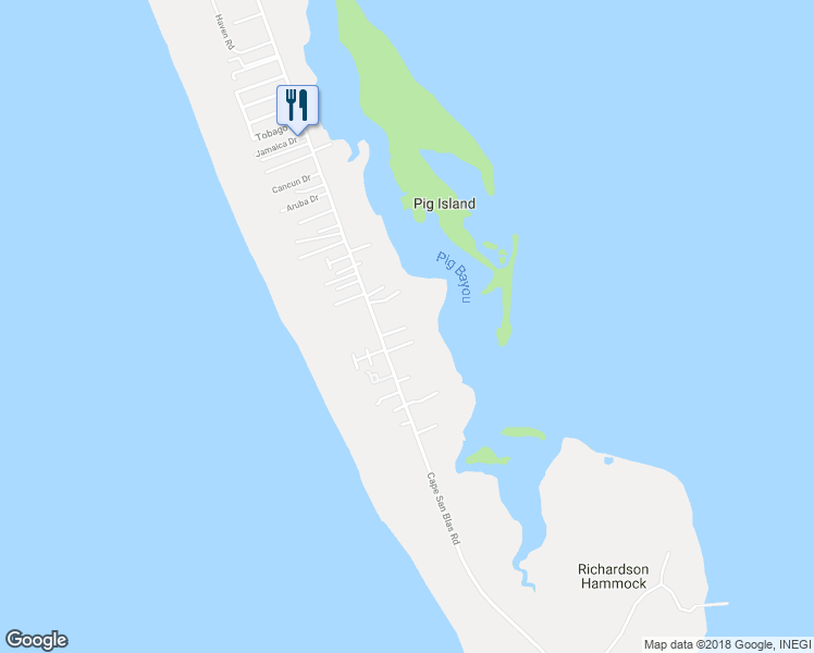 map of restaurants, bars, coffee shops, grocery stores, and more near 181 Pilot Drive in Port Saint Joe