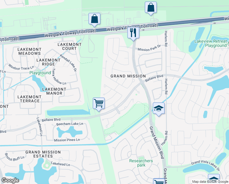 map of restaurants, bars, coffee shops, grocery stores, and more near 7402 Chathan Glen Lane in Richmond