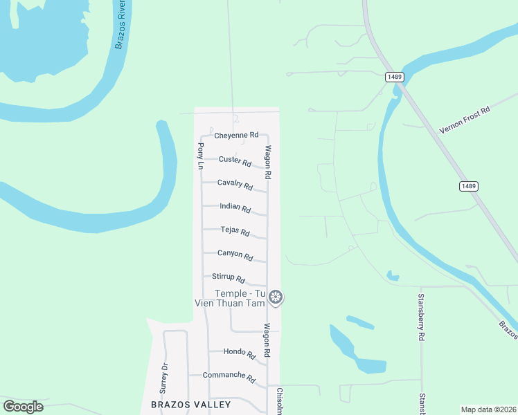 map of restaurants, bars, coffee shops, grocery stores, and more near 1406 Wagon Road in Wallis