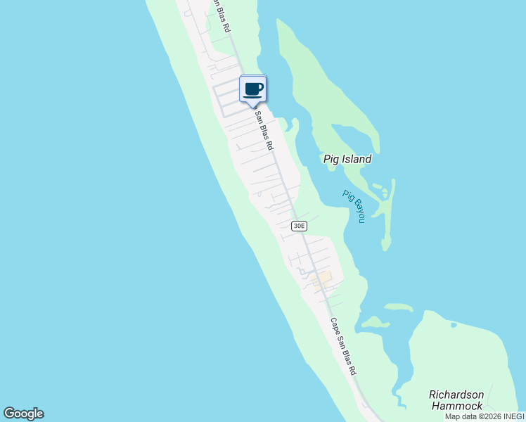map of restaurants, bars, coffee shops, grocery stores, and more near 104 Rachel Beach Lane in Port Saint Joe