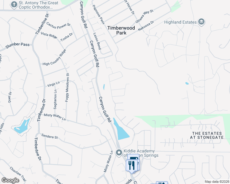 map of restaurants, bars, coffee shops, grocery stores, and more near 1002 Windy Pond in San Antonio