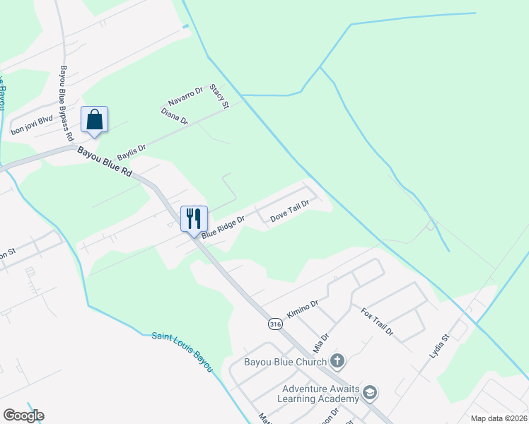 map of restaurants, bars, coffee shops, grocery stores, and more near 206 Blue Ridge Drive in Gray