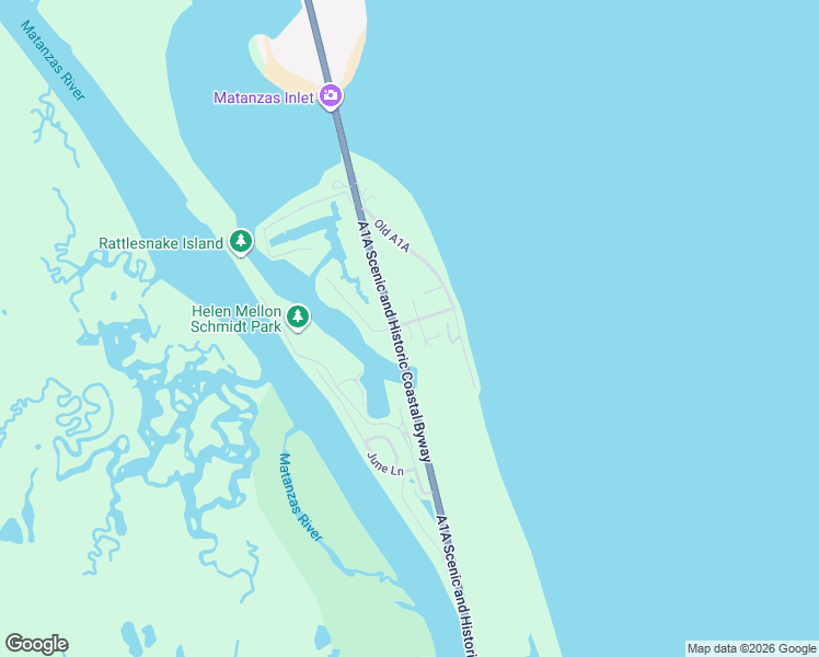 map of restaurants, bars, coffee shops, grocery stores, and more near 111 Gene Johnson Road in St. Augustine