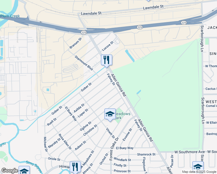 map of restaurants, bars, coffee shops, grocery stores, and more near 315 Axilda Street in Houston