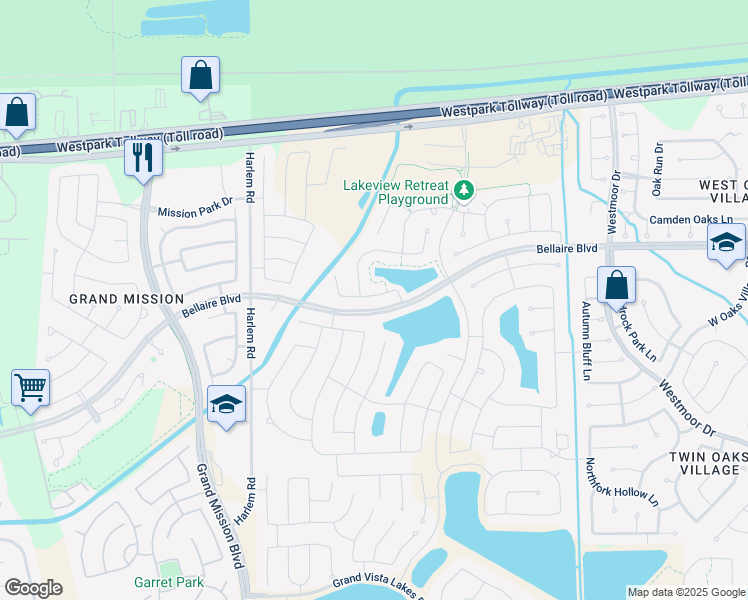 map of restaurants, bars, coffee shops, grocery stores, and more near 18623 Camden Heights Ln in Richmond