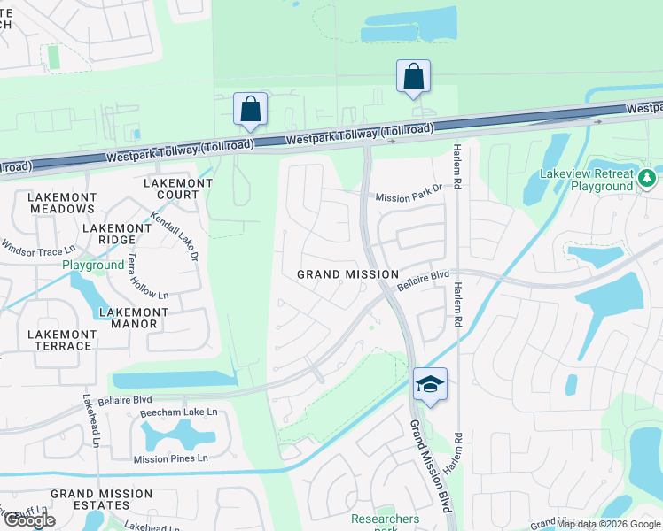 map of restaurants, bars, coffee shops, grocery stores, and more near 19327 Linden Meadow Lane in Richmond