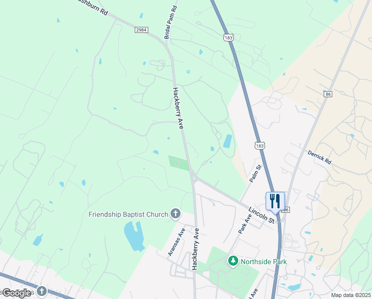 map of restaurants, bars, coffee shops, grocery stores, and more near Farm to Market Road 2984 in Luling