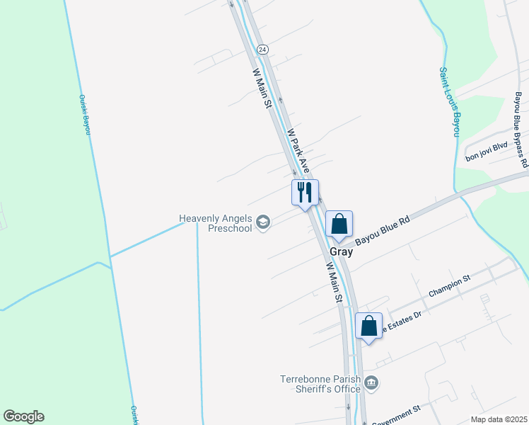 map of restaurants, bars, coffee shops, grocery stores, and more near McGuin Court in Gray