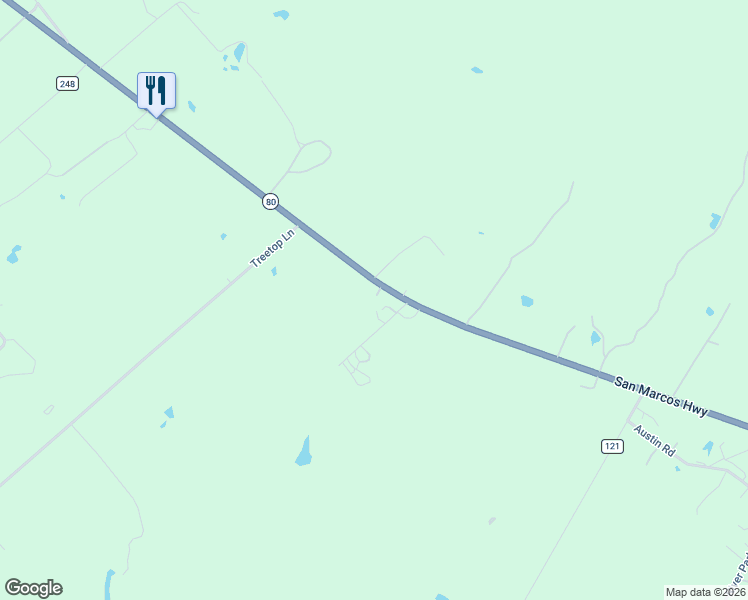 map of restaurants, bars, coffee shops, grocery stores, and more near 3457 San Marcos Highway in Luling