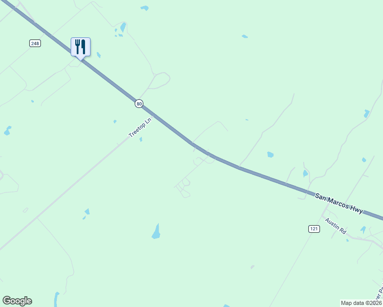 map of restaurants, bars, coffee shops, grocery stores, and more near 3457 San Marcos Highway in Luling